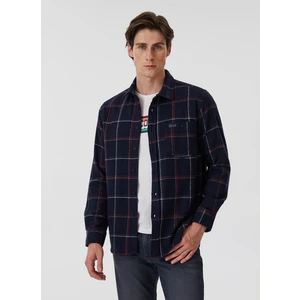 Lee Cooper Regular Fit Lacivert Erkek Gömlek 241 Lcm 241038 Lupın Lacıvert Ekose