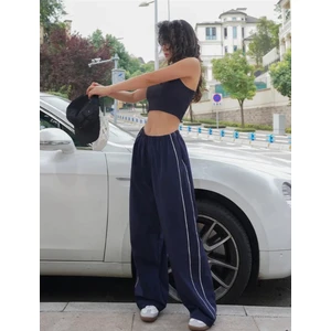 Deef Wear Y2K Lacivert Şerit Detay Eşofman Altı