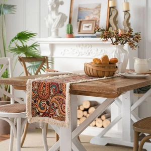 Masa Runner Jacquard Ayçiçeği Amerikan Partisi Dekorasyonu Amerikan Dekoratif Sundurma Kapağı (Yurt Dışından)