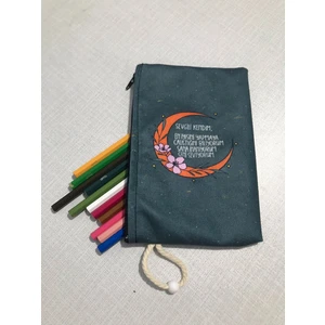 Owl Bag Sevgili Kendim Slogan Desenli Tasarım Bez Kalemlik-Cüzdan