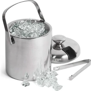 1.3l Bira Şampanya Keg Çift Duvar Gıda Sınıf 304 Paslanmaz Çelik Buz Kovası Ice Tong Ice Cube Klip Süzgeç | Buz Kovaları ve Amp;maşa (Yurt Dışından)