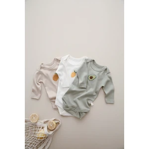 Ohlala Koala 3'lü Nakışlı Çıt Çıtlı Uzun Kollu Body-Zıbın Model 3