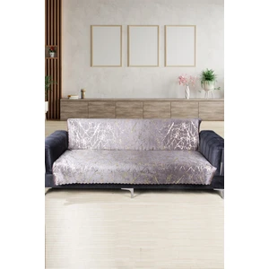 Güzide Gri Koltuk Örtüsü Altın Varaklı Kaymaz Süngerli Çekyat Örtüsü 1 Adet 170X210 cm