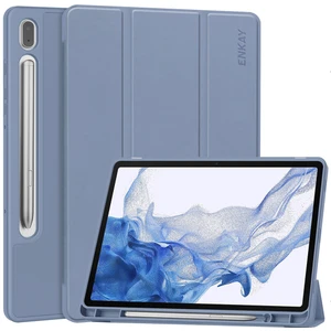 Samsung Galaxy Tab S9 Üç Katlı Stand Tablet Kılıf Pu Deri + Tpu Kapak (Yurt Dışından)