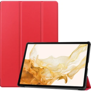 Samsung Galaxy Tab S9+ Üç Katlı Stand Tablet Kılıf Pu Deri Şok Dayanıklı Akıllı Kapak (Yurt Dışından)