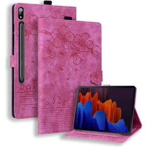 Samsung Galaxy Tab S8 Ultra Kart Yuvaları Deri Tablet Kılıf Stand Tablet Kapak (Yurt Dışından)