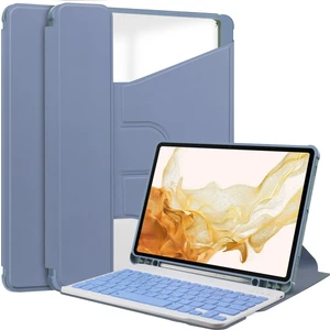 Samsung Galaxy Tab S9+ Pu Deri+ Akrilik Tablet Kılıfı 360 Derek Dönen Stand Kapağı (Yurt Dışından)