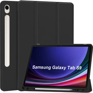Samsung Galaxy Tab S9, Pu Derisi Pe Deri Için Üç Katlı Stand Kılıfı (Yurt Dışından)