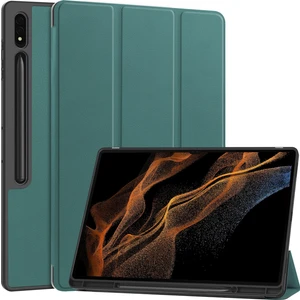 Samsung Galaxy Tab S9 Ultra Akıllı Tablet Kılıfı, Kalem Yuvalı Pu Deri Üç Katlı Stand Kapağı (Yurt Dışından)
