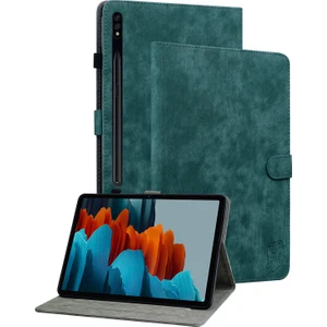 Samsung Galaxy Tab S9 Stand Folio Tablet Kılıf Pu Deri Kapak Kart Tutucu (Yurt Dışından)