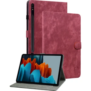 Samsung Galaxy Tab S9 Stand Folio Tablet Kılıf Pu Deri Kapak Kart Tutucu (Yurt Dışından)