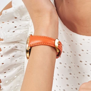 Huawei Watch  Kadın Deri Kordon Huawei Watch 4 Gt Gt2 Gt 3 Pro Seramik Elegant 42MM 43MM 20MM Hakiki Deri Kayış Turuncu