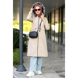 Denis Çakımlı Tesettür Mont 589 - Taş