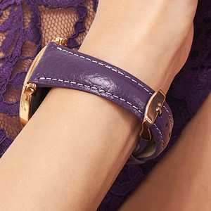 Samsung Galaxy Watch  Kadın Deri Kordon Samsung Watch4 Watch5 Watch 6 Watch 5 Pro 40MM 43MM 44MM 45MM 46MM 47MM 20MM Hakiki Deri Kayış Mor