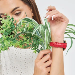 Samsung Galaxy Watch Kadın Kordon Samsung Watch4 Watch5 Watch 6 Watch 5 Pro 40MM 43MM 44MM 45MM 46MM 47MM 20MM Hakiki Deri Kayış Kırmızı