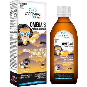 Zade Vital Miniza Omega 3-Çörek Otu Yağı İçerikli Sıvı Takviye Edici Gıda 150 ml