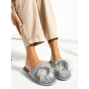 Oct Shoes Kadın Ponponlu Ev Terliği Tüylü Sessiz Taban Terlik TS1147