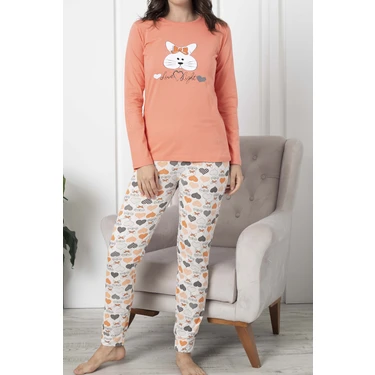 Lady Secret Kadın Pijama Takımı Uzun Kollu Pamuklu