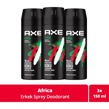 Axe Erkek Sprey Deodorant Africa 48 Saat Etkileyici Koku 150 ml