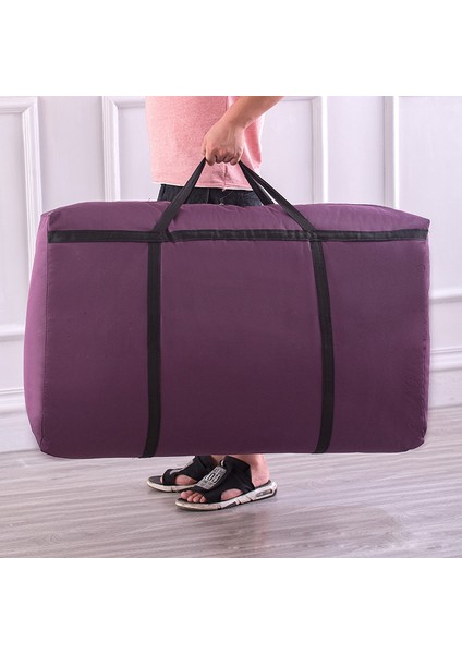 M Siyah Unisex Katlanabilir Oxford Bez Bagaj Çantası Büyük Kapasiteli Toz Geçirmez Saklama Torbaları Kalınlaşmış Taşınabilir Ince Duffle Çanta Büyük Hareketli Çanta (Yurt Dışından)