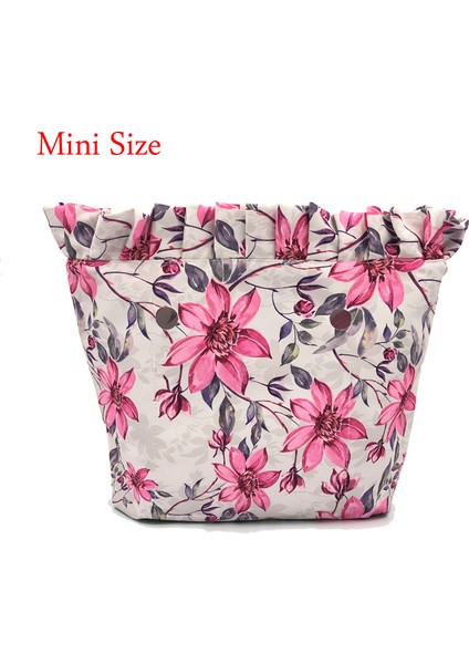 Mini 20 Klasik Mini Çiçekli Sınır Astarı Renkli Baskı Iç Fermuarlı Cebi O Çantası Için Obag Iç Su Geçirmez Kaplamalı Çanta Ekle (Yurt Dışından)