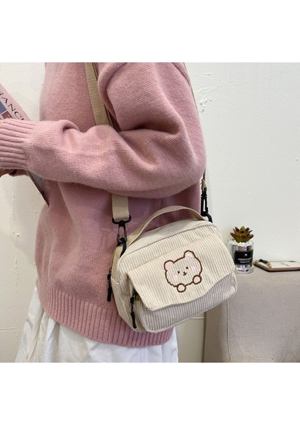 Haki Sevimli Karikatür Messenger Tote Çanta Crossbody Çanta Kadife Ayı Öğrenci Omuz Çantası Lolita Günlük Kullanım Için Bayanlar Kız Çanta (Yurt Dışından) fiyatları
