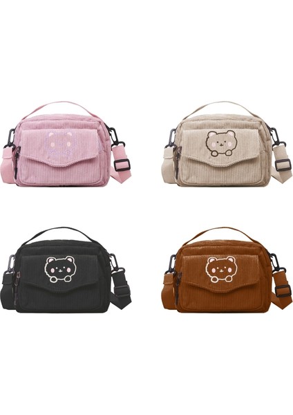 Haki Sevimli Karikatür Messenger Tote Çanta Crossbody Çanta Kadife Ayı Öğrenci Omuz Çantası Lolita Günlük Kullanım Için Bayanlar Kız Çanta (Yurt Dışından) modelleri