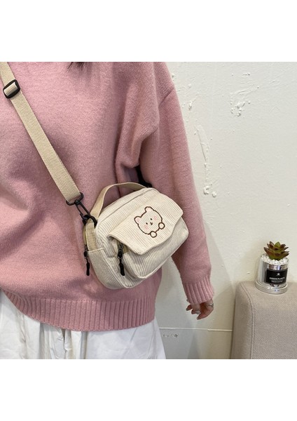 Haki Sevimli Karikatür Messenger Tote Çanta Crossbody Çanta Kadife Ayı Öğrenci Omuz Çantası Lolita Günlük Kullanım Için Bayanlar Kız Çanta (Yurt Dışından) fırsatları