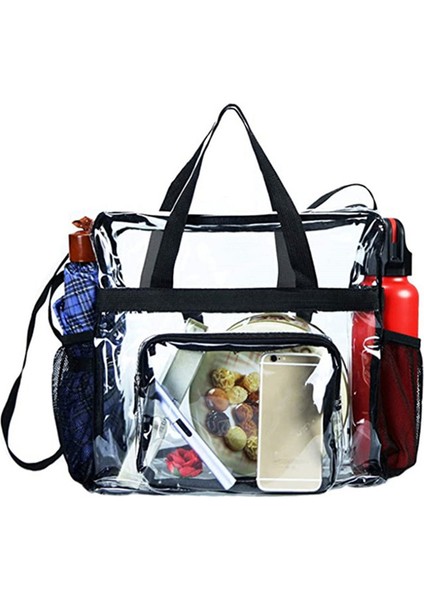 Siyah 1 Adet Taşınabilir Şeffaf Omuz Crossbody Çanta Tote Satchel Çanta Kadınlar Için (Yurt Dışından)