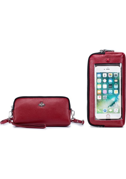 Stil 1 2021 Yeni Şeffaf Cep Telefonu Pencere Cebi Hakiki Üst Katman Inek Derisi Tek Omuz Crossbody Arı Dekorasyon Bayan Çantası (Yurt Dışından) fiyatları