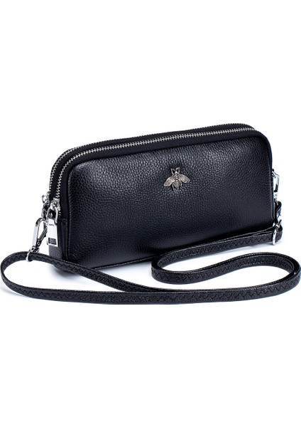 Stil 1 2021 Yeni Şeffaf Cep Telefonu Pencere Cebi Hakiki Üst Katman Inek Derisi Tek Omuz Crossbody Arı Dekorasyon Bayan Çantası (Yurt Dışından) modelleri