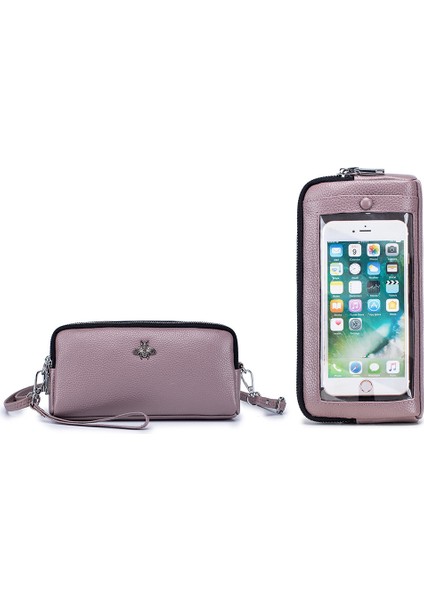 Stil 1 2021 Yeni Şeffaf Cep Telefonu Pencere Cebi Hakiki Üst Katman Inek Derisi Tek Omuz Crossbody Arı Dekorasyon Bayan Çantası (Yurt Dışından) fırsatları