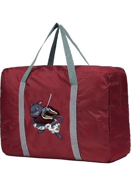 5SAMURAI025 Adam Kadınlar Için Büyük Kapasiteli Moda Seyahat Çantası Hafta Sonu Çantası Samurai Baskı Seyahat Bagaj Çantaları Spor Çantaları Gecelik Tote (Yurt Dışından)