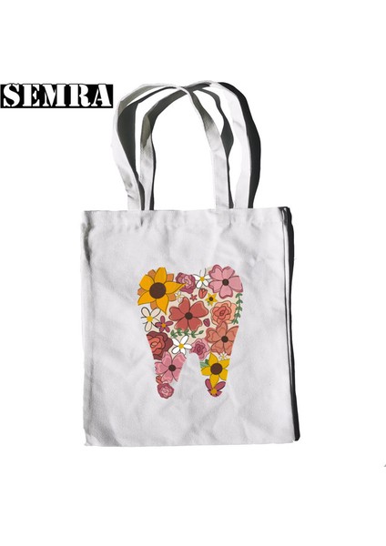 B2033J Diş ve Diş Hekimi Grafik Estetik Komik Moda Çanta Omuz Çantaları Rahat Alışveriş Kız Çanta Kadın Zarif Kanvas Çanta (Yurt Dışından) fiyatları