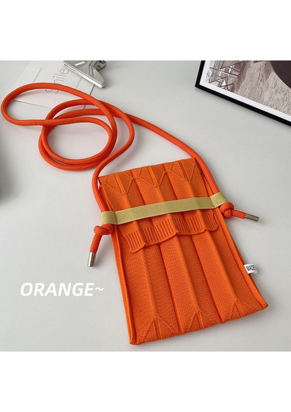 Turuncu Moda Örgü Küçük Crossbody Çanta Kadın Organ Pileli Mini Omuz Askılı Çanta Bayanlar Katlanabilir Uzun Sapanlar Telefon Çanta (Yurt Dışından) fiyatları