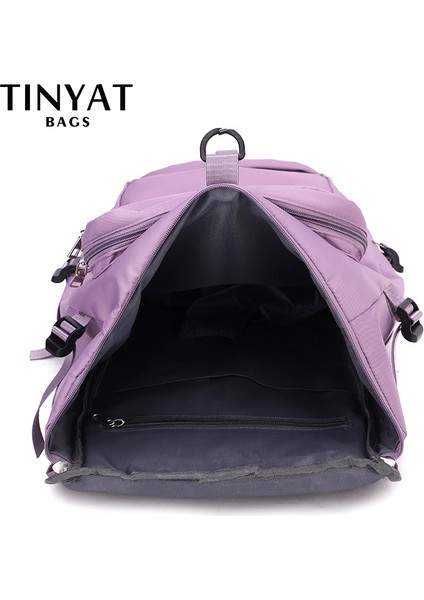 Gri Tınyat Büyük Kapasiteli Kadın Seyahat Çantası Rahat Hafta Sonu Seyahat Sırt Çantası Bayanlar Spor Yoga Bagaj Çantaları Işlevli Crossbody (Yurt Dışından)