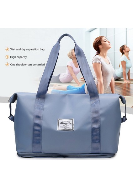 A-Pembe Katlanabilir Seyahat Çantası Islak Kuru Ayırma Su Geçirmez Çanta Büyük Kapasiteli Katı Tote Çanta Kadın Spor Yoga Omuz Çantaları (Yurt Dışından) fiyatları