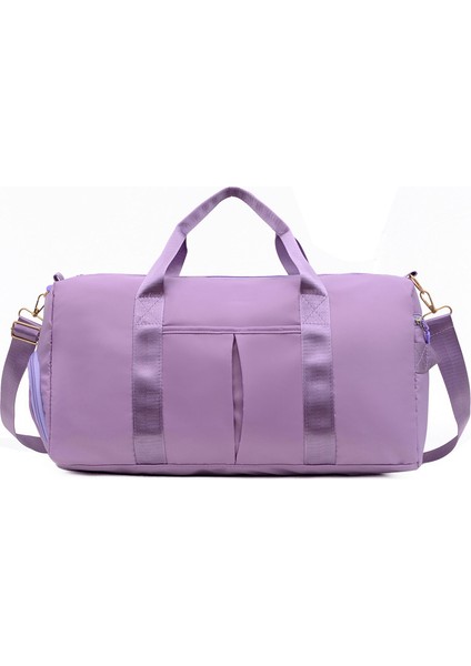Lavanta Omuz Eğitim Çantası Spor Çantası Erkek Seyahat Çantası Kadın Tote Messenger Seyahat Spor Çantası Kuru ve Islak Ayırma Spor Çantası (Yurt Dışından)