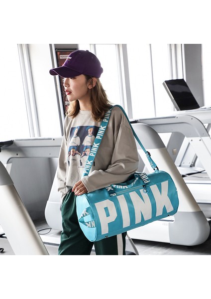 Mavi Kadın Pembe Seyahat Çantası Kadın Fitness Eğitimi Duffle Çanta Gezisi Için Büyük Kapasiteli Su Geçirmez Spor Spor Çantası (Yurt Dışından) fırsatları