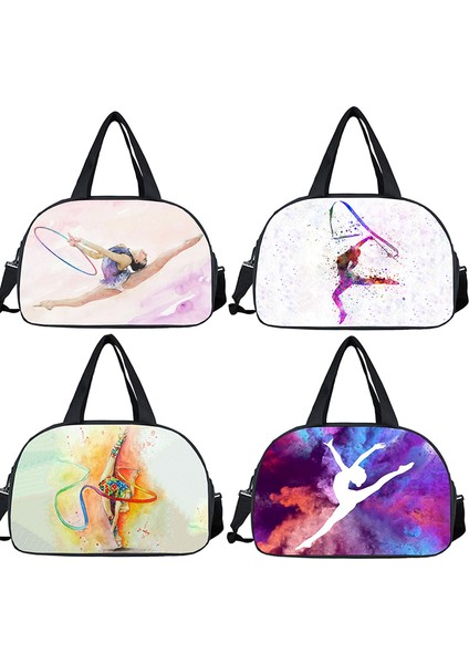 DSTWUDAO018X Suluboya Jimnastik Sanat Tote Çanta Bayanlar Dans Spor Saklama Torbaları Seyahat Çok Fonksiyonlu Taşınabilir Messenger Çanta Omuz Çantası (Yurt Dışından)