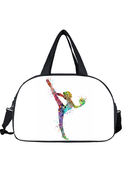 DSTWUDAO018X Suluboya Jimnastik Sanat Tote Çanta Bayanlar Dans Spor Saklama Torbaları Seyahat Çok Fonksiyonlu Taşınabilir Messenger Çanta Omuz Çantası (Yurt Dışından)