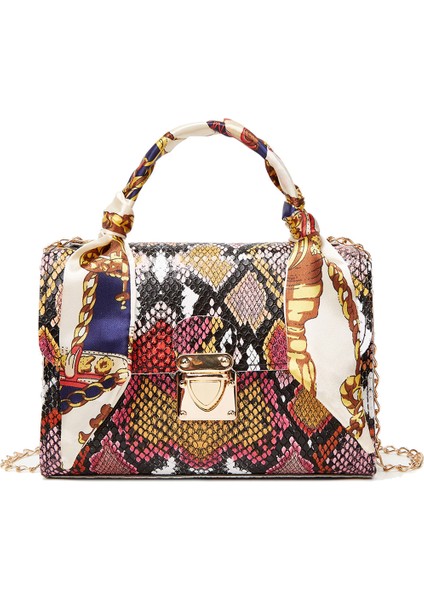 Turuncu 2021 Kadınlar Için Serpantin Çanta Lüks Tasarımcı Omuz Çantaları Kadın Panellne Marka Ipek Eşarp Crossbody Flaps Yüksek Kalite (Yurt Dışından)