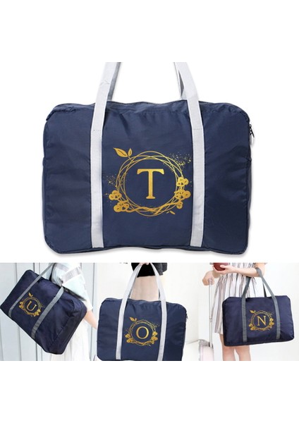 5 Wreath I Unsiex Hafta Sonu Için Büyük Kapasiteli Moda Seyahat Çantası Çanta Kolu Çanta Seyahat Taşıma Çantası Çelenk Mektubu Desen Katlanabilir Duffle Çanta (Yurt Dışından) indirimleri