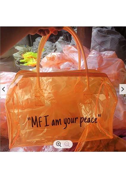 Turuncu Mf Harcama Gece Çapa Gecelik Çanta 2022 Yeni Temizle Pvc Şeffaf Bolsos Ana Kesesi Femme Lazer Mochila Kadın Tote Çanta Kel Kafa (Yurt Dışından)