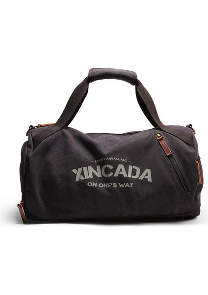 Siyah Erkekler Seyahat Çantaları Ayakkabı Cebi ile Vintage Kanvas Çanta Gecelik Hafta Sonu Eğitim Omuz Çantası Rahat Crossbody Çanta XA650ZC (Yurt Dışından)