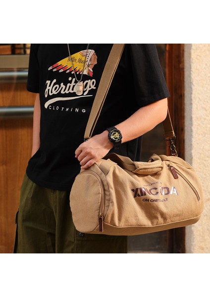 Siyah Erkekler Seyahat Çantaları Ayakkabı Cebi ile Vintage Kanvas Çanta Gecelik Hafta Sonu Eğitim Omuz Çantası Rahat Crossbody Çanta XA650ZC (Yurt Dışından)