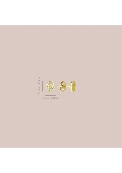 14 Ayar Yuvarlak Taşlı Altın Küpe modelleri