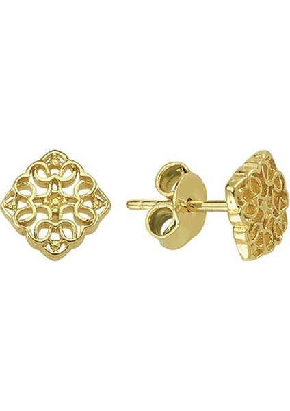 14 Ayar Altın Kare Küpe