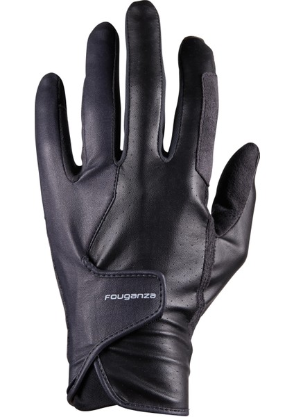 Fouganza Binicilik Eldiveni - Erkek - Siyah - 500