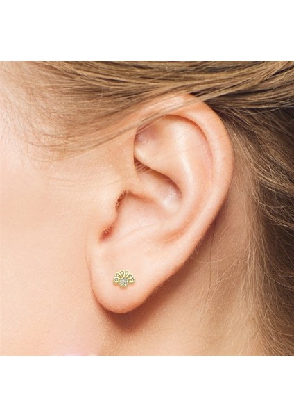 14 Ayar Deniz Kabuğu Taşlı Altın Küpe fiyatları